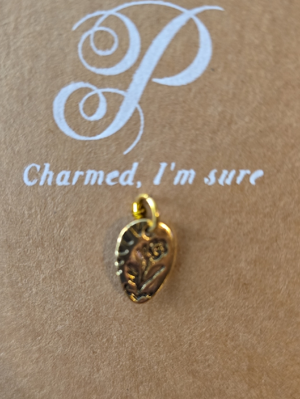 Plunder Gold Floral Heart Charm